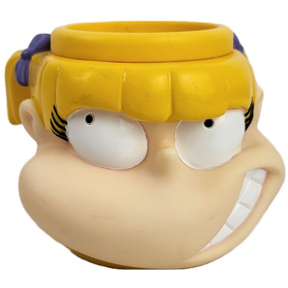 Rugrats Angelica Pickles Kids Cup Mug 3D Face Viacom Vintage 1997 - Picture 1 of 7